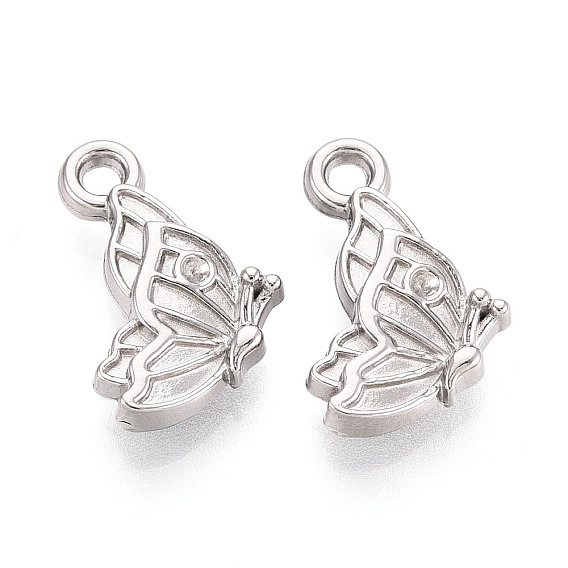 304 подвески из нержавеющей стали, бабочка, за половину пробурено бисера