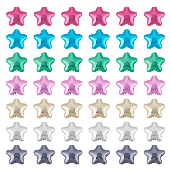 56шт 7 цвета УФ-покрытие непрозрачные акриловые бусины, звезда