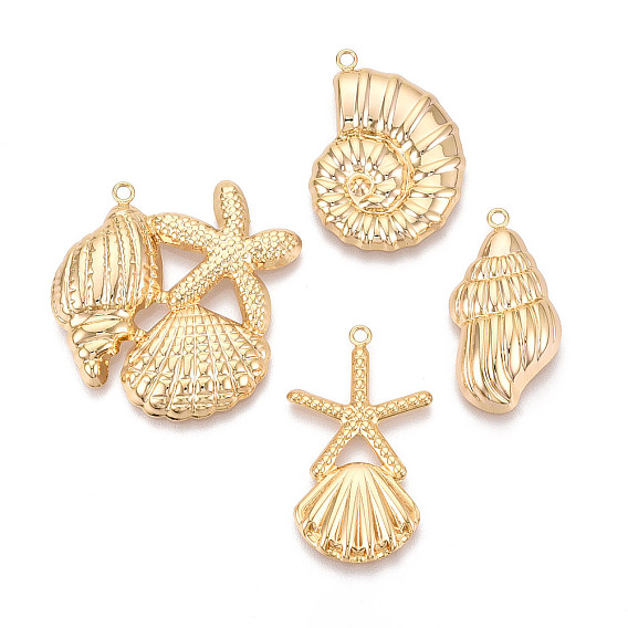 Латунные подвески, долговечный, без никеля , реальный 18 k позолоченный