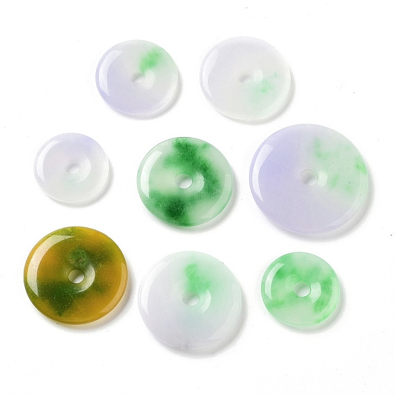 Крашеные натуральный белый нефрит подвески, пончики