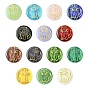 14 шт 14 цвета бусины лэмпворк ручной работы, плоские круглые с кошкой, золотой металл обвитыми