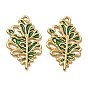 304 Stainless Steel Enamel Pendants, Leaf Charms