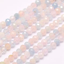 Perlas naturales morganita hebras, facetados, rondo