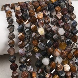 Натуральные пиеттеритные бусины, граненые, твист