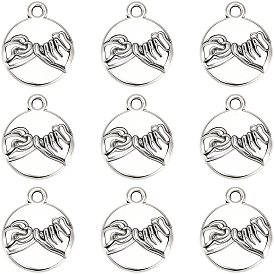 100Шармы из сплава в тибетском стиле, без кадмия и без свинца, плоские круглые с обещанием