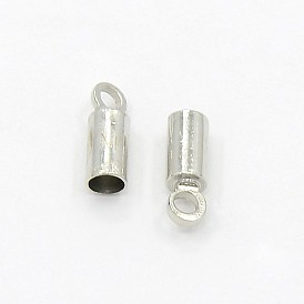 Brass Cord Ends, End Caps, Nickel Free, 8x2.8mm, Hole: 1.5mm, 2mm inner diameter