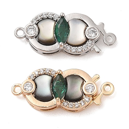 Латунный микропаве, прозрачный корпус из циркония, крючок и S-образные застежки