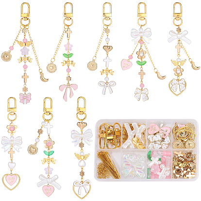 DIY Jewelry Making Kit, Including Alloy Swivel Clasps, Alloy Enamel & 304 Stainless Steel Pendants, CCB Plastic & Glass & Acrylic Beads, Alloy Links Connectors, Brass Twisted Chains