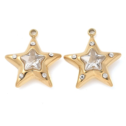 304 нержавеющая сталь с подвесками из стразов, ручная полировка, ионное покрытие (ip), звезда