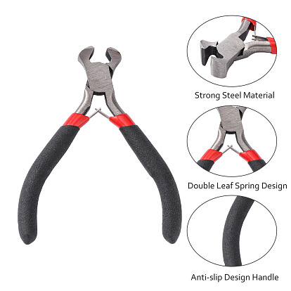 Carbon Steel Jewelry Pliers Sets, Polishing, Round Nose Plier, Bent Nose Plier, Long Chain Nose Plier, Flat Nose Plier, Side Cutter, End Cutting Plier, Wire Cutter, 10.5~15cm