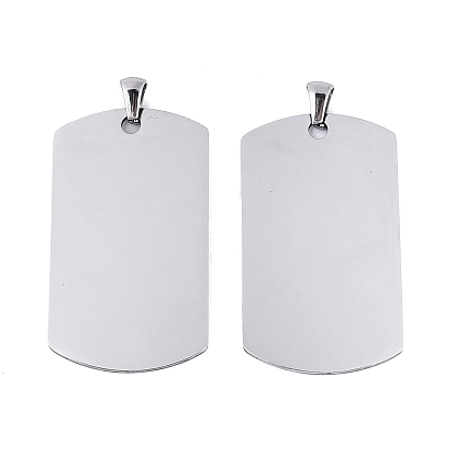 304 подвески из нержавеющей стали, прямоугольник амулеты, ионное покрытие (ip), штамповка пустой метки, полирование