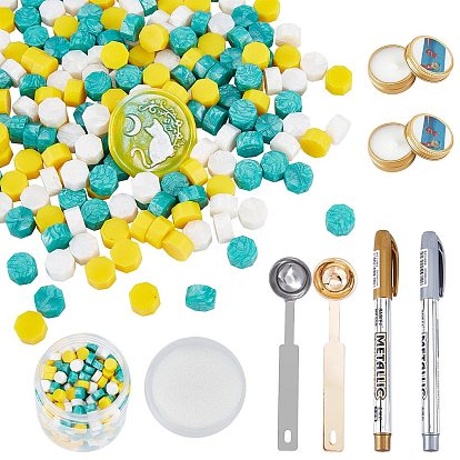 DIY Wax Seal Wax Sealing Stamps Tools Sets, Including Sealing Wax Particles, Paraffin Candles, Stainless Steel Spoon, Iron Handle Spoon, Marking Pen