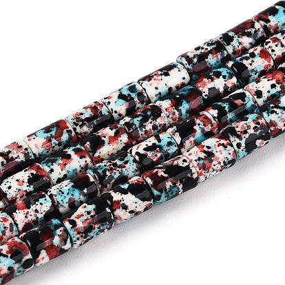 Синтетических нитей бирюзовые бусы, окрашеные, колонка