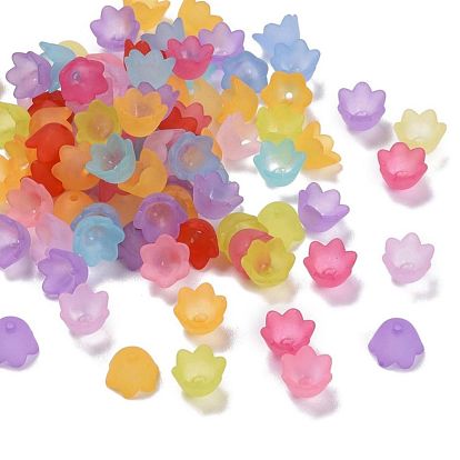 China Factory Transparent Acrylic Beads, Frosted Style, Tulip