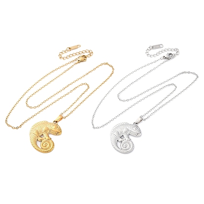 304 подвесные из нержавеющей стали ожерелья, ионное покрытие (ip), ящерица