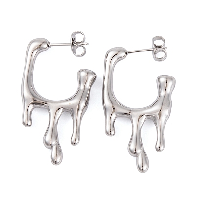 Плавящийся прямоугольник 304 женские серьги-гвоздики из нержавеющей стали