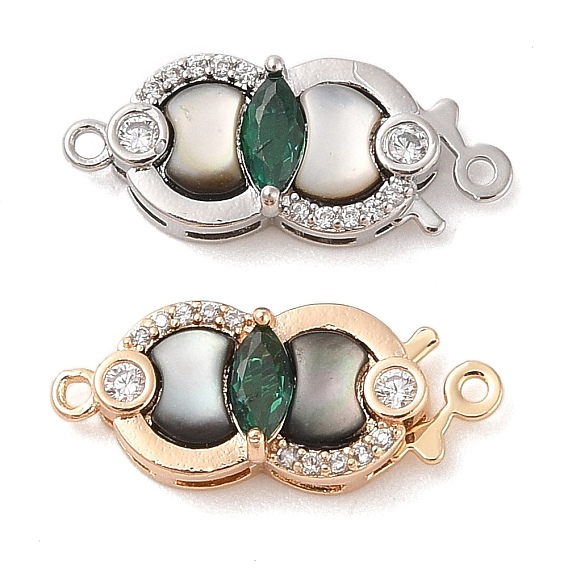 Латунный микропаве, прозрачный корпус из циркония, крючок и S-образные застежки