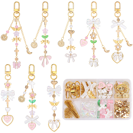 DIY Jewelry Making Kit, Including Alloy Swivel Clasps, Alloy Enamel & 304 Stainless Steel Pendants, CCB Plastic & Glass & Acrylic Beads, Alloy Links Connectors, Brass Twisted Chains