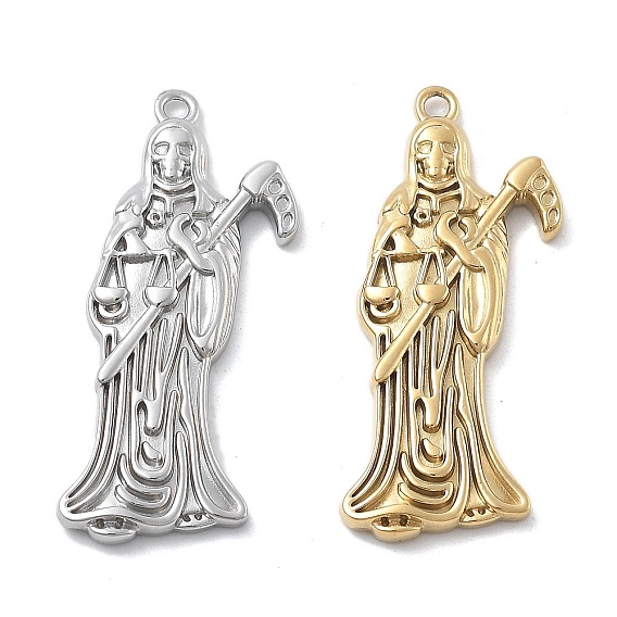 304 подвески из нержавеющей стали, очарование Санта Муэрте, ионное покрытие (ip)