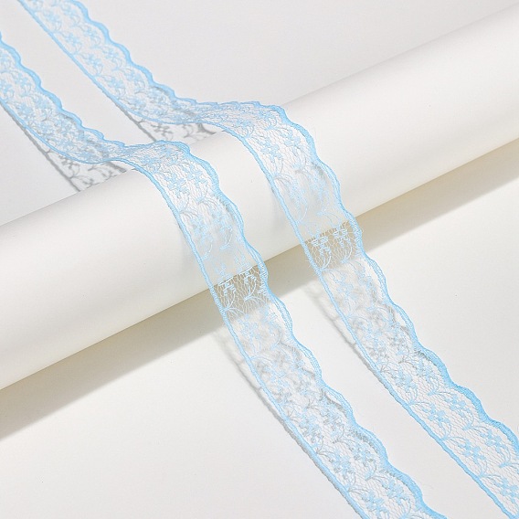 Ruban de dentelle de polyester, bordure ondulée, fleur, pour la fabrication de bijoux