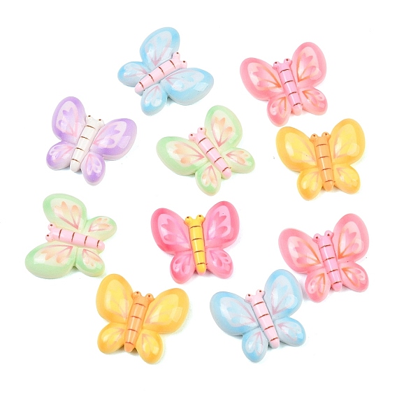 Непрозрачные кабошоны из смолы, бабочка