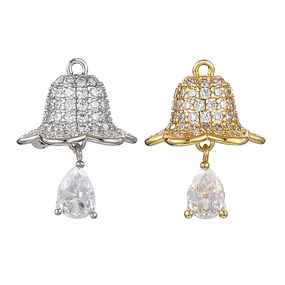 Подвески из латуни с микропаве из кубического циркония, подвески без свинца и кадмия