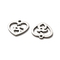 Valentine's Day 316 Surgical Stainless Steel Charms, Laser Cut, Heart Charm, Stainless Steel Color