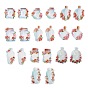 20Pcs 10 Styles Waterproof Self Adhesive PET Stickers, for Suitcase, Skateboard, Refrigerator, Helmet, Mobile Phone Shell, Indian Red Flowers
