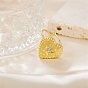 304 Stainless Steel Rhinestone Cuff Open Rings for Women, Heart