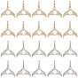 20 pcs 2 couleurs pendentifs en alliage de cristal strass, breloques en forme de queue de sirène, avec perles en plastique imitation abs