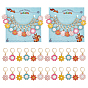 Alloy Enamel Pendant Locking Stitch Markers, 304 Stainless Steel Leverback Earring & Brass Wine Glass Charm Rings Stitch Marker, Sunflower with Smiling Face/Daisy
