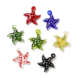 Handmade Lampwork Pendants, Bumpy, Starfish