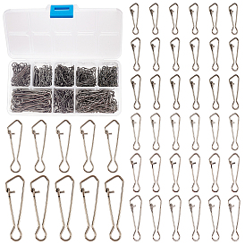 SUPERFINDINGS 400Pcs 8 Style 201 Stainless Steel Fishing Connector Quick Change Safe Lock, Freshwater Saltwater Fishing Tackle Accessories