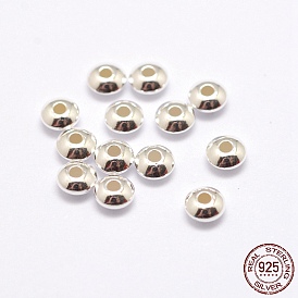 925 plata esterlina granos del espaciador, cuentas de platillo