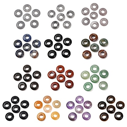 Pierres fines perles européennes, perles de rondelle avec grand trou 