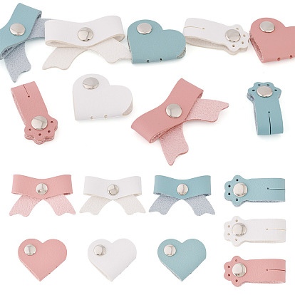 9 шт. 9 стили органайзеры для шнуров из искусственной кожи, обертка для управления кабелем, С кнопкой щелчка, сердце, бант и отпечаток лапы