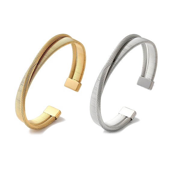 Браслеты-манжеты из нержавеющей стали с крестообразным креплением для женщин