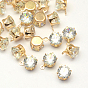 Cubic Zirconia Charms, with Brass Findings