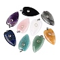 Colgantes de piedras preciosas naturales mezclados, encantos del corazón, con engastes de acero inoxidable a presión que engastan circonitas cúbicas transparentes, acero color oro y acero