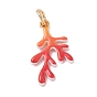 Alloy Enamel Pendants, Coral Charms