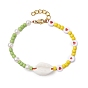 Summer Beach Acrylic Shell & Plastic Beaded Bracelets, Heart Bracelets for Women