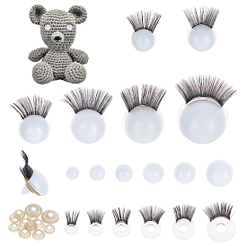 12 наборы 6 стили пластиковые безопасные глаза, с прокладкой, с 24шт 6 стилями акриловые кукольные ресницы