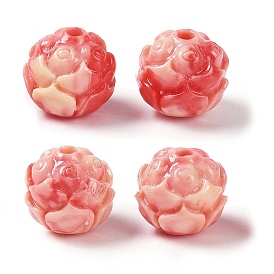Synthetic Shell Dyed Carved Beads, Flower