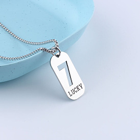 201 Счастливый номер из нержавеющей стали 7 Кулоны-жетон для собак для женщин и мужчин