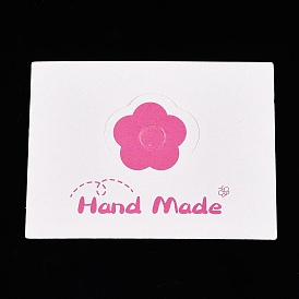 Paper Foldable Header Cards, Flower Printed Packaging Paper Card with Hanging Hole, Rectangle