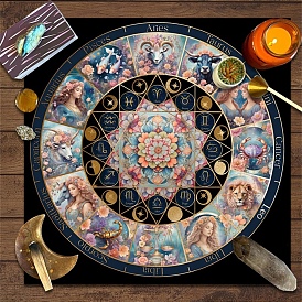 Polyester Tarot Tablecloth for Divination, Tarot Card Pad, Pendulum Tablecloth, Square