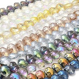 Electroplate Glass Beads, Auspicious Clouds Shape, Mixed Style