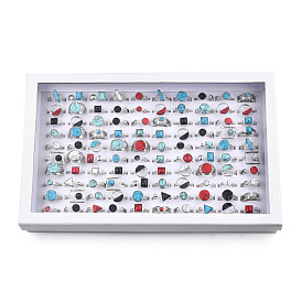 Открытые манжеты с синтетической бирюзовой геометрией и кристаллическими стразами, ювелирные изделия из сплава для женщин