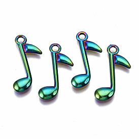 Colgantes de aleación de color arcoíris, sin plomo y cadmio, nota musical