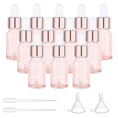 12 наборы колонна стеклянная ароматерапия подупаковка флакон, флаконы-капельницы, с 12 крышкой из оксида алюминия шт., 12 штекер из полипропилена, 2 пластиковые пипетки и 2 воронки.